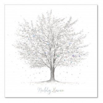 Tree in Winter Welsh Bilingual Christmas Cards - Pack of 10